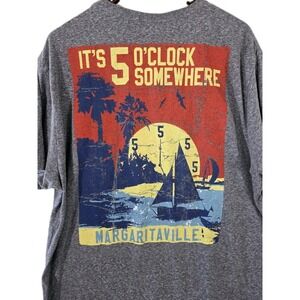 Margaritaville Shirt Mens 2XL Gray Sailboat It's 5 O'Clock Somewhere Lightweight